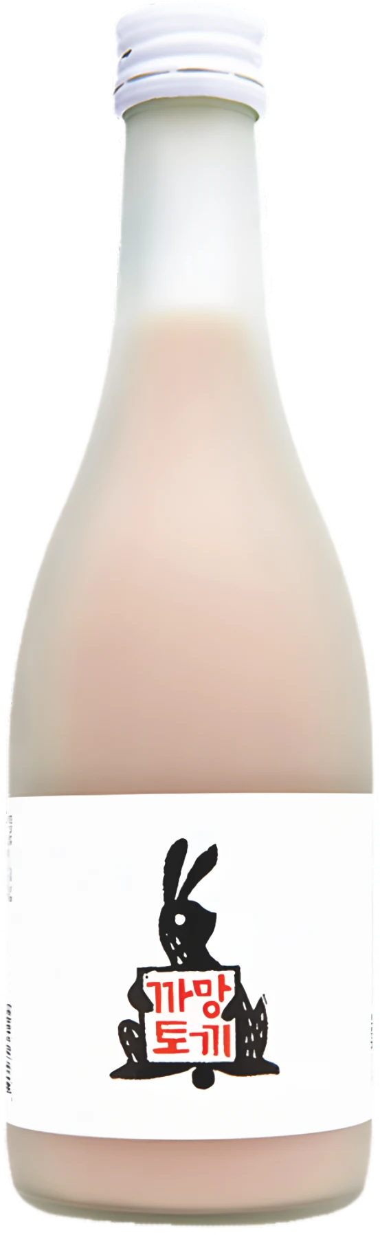 A bottle of Korean cloudy rice wine (makgeolli) with a white label featuring a black rabbit graphic and red Korean text.

Black Rabbit Makgeolli - Sulsaem - cultsool