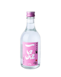 A clear glass bottle of Korean soju with a pink label and a metallic purple cap, shown on a solid white background. Ilpoom Andong Soju 17% - distilled rice soju - cult 