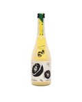 A 500 ml bottle of Korean fruit wine  (Sahwa Yuzu) with a lemon design and hanging yellow product tag on a white background. 

Sahwa Yuzu - Good Tomorrow Brewery - cultsool